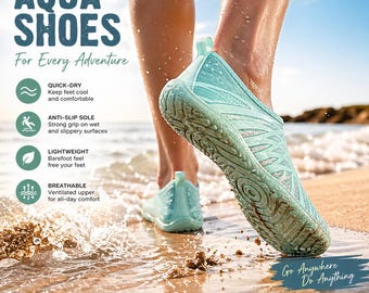 Zapatos acuáticos de secado rápido, antideslizantes, ideales para caminar descalzo por la playa o hacer senderismo.
