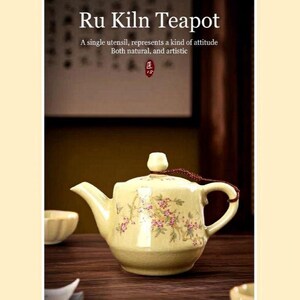 Ru Kiln Teapot | Chinese Gongfu Tea Pot｜Crackle Glaze Ceramic Teaware