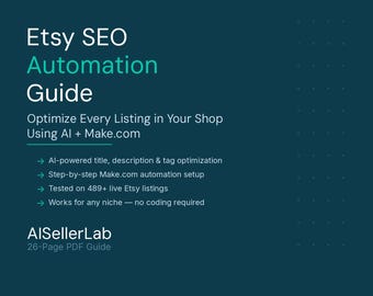 Guía de automatización SEO para Etsy / Optimización de listados con IA (Guía en PDF)