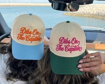 Dibs On The Captain Baseball Hat: 3D Embroidered Boat Party Bachelorette Vacation