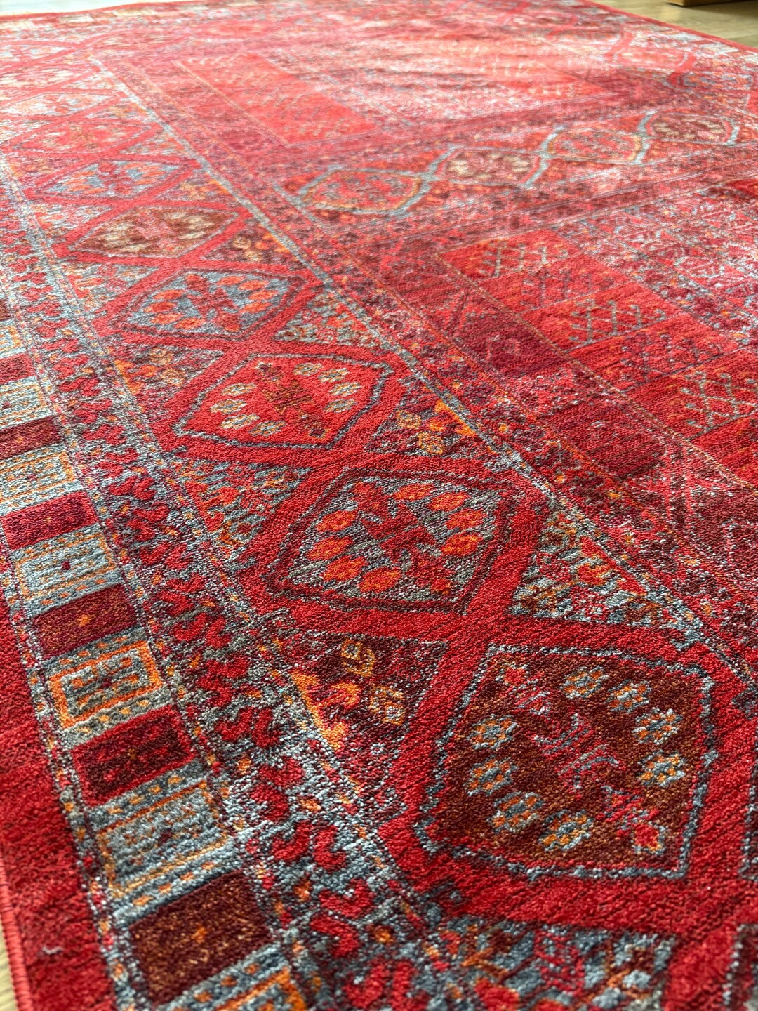 Rustic Red Tribal Rug: Vintage Anatolian Area Carpet, Washable Persian ...