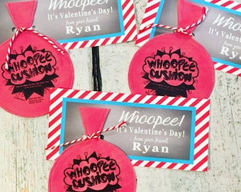 WHOOPEE CUSHION Valentine's Day Treat Tags Cards Set of 12 {One Dozen} - Party Packs Available