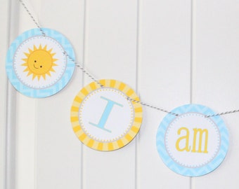 LITTLE SUNSHINE Highchair Banner 1st Birthday Party Bright Colors