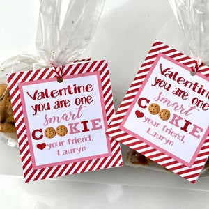 SMART COOKIE Valentine's Day Treat Tags Cards Set of 12 {One Dozen} - Party Packs Available