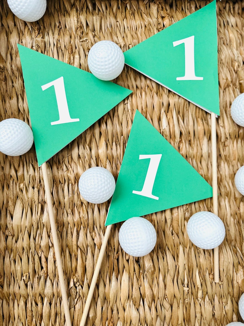 GOLF Themed Centerpiece Flags set of 3 Choose Your Colors Etsy