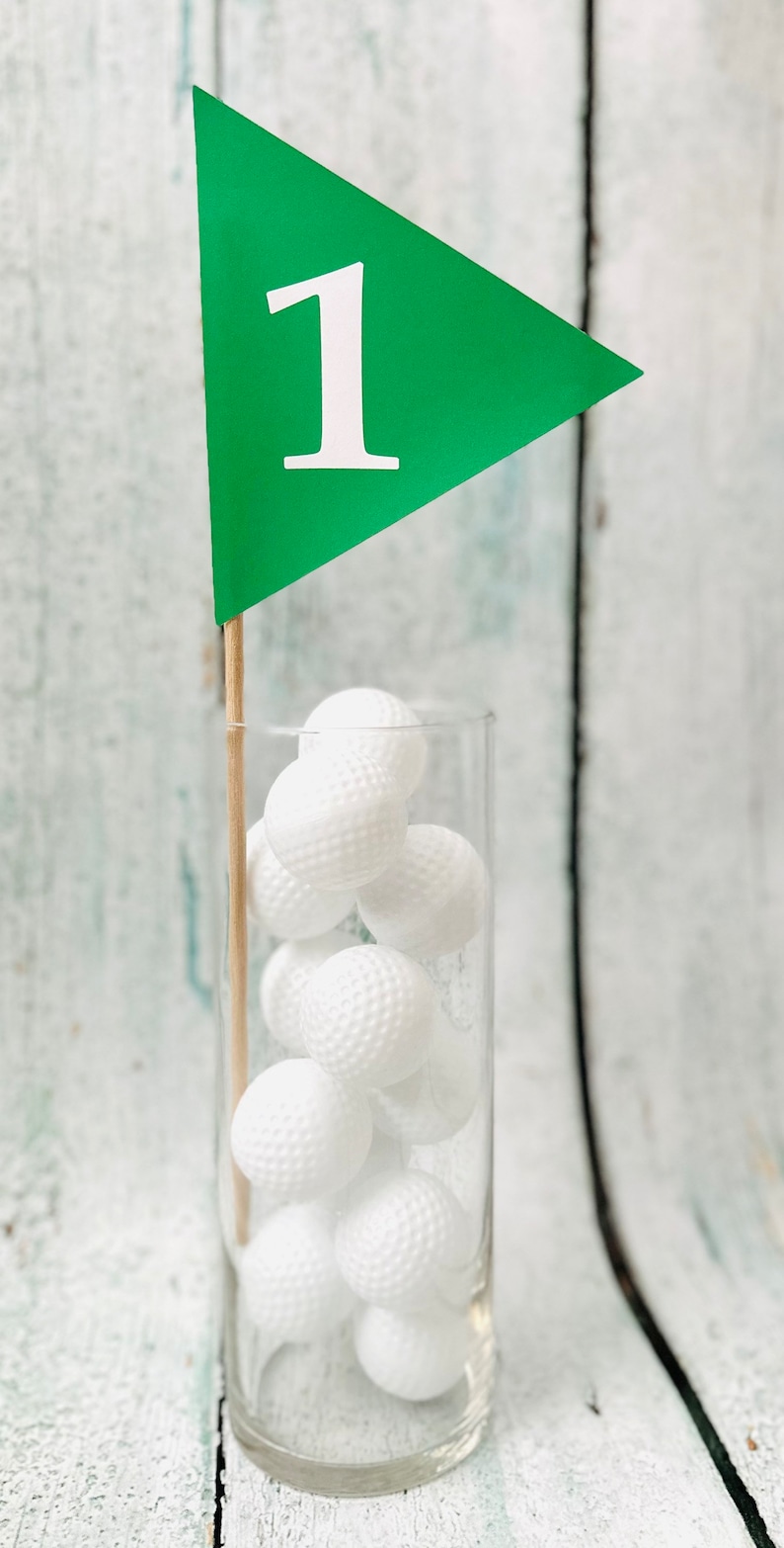 GOLF Themed Centerpiece Flags set of 3 Choose Your Colors Etsy