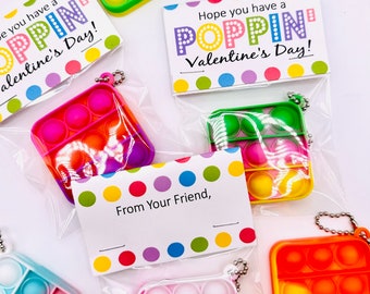 PRINT YOUR OWN Pop It  Class Valentines Day Tags for Kids Digital Download