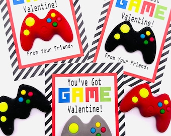 IMPRIMA SUS PROPIAS Etiquetas de San Valentín para Gamer Class para Niños Descarga Digital