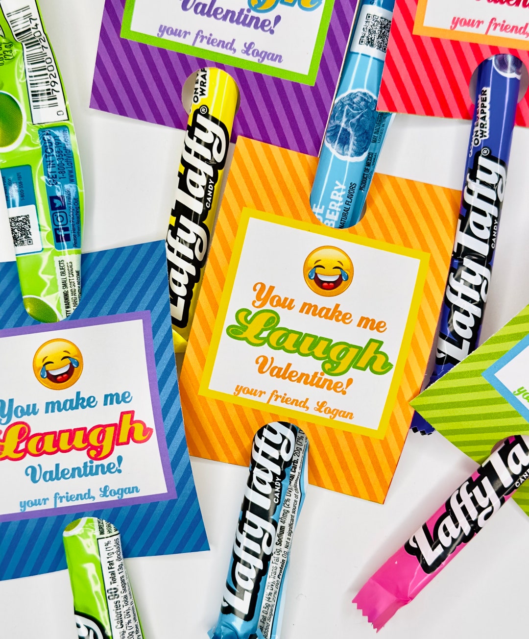 LAUGHING TAFFY Valentine's Day Treat Tags Cards Set of 12 one Dozen