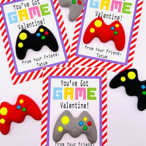 Video Game Valentine&#39;s Day Treat Tags: Party Favors, Set of 12