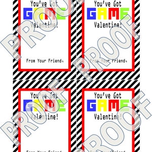 PRINT YOUR OWN You've Got Game Valentine's Day Treat Tags Cards Digital ...