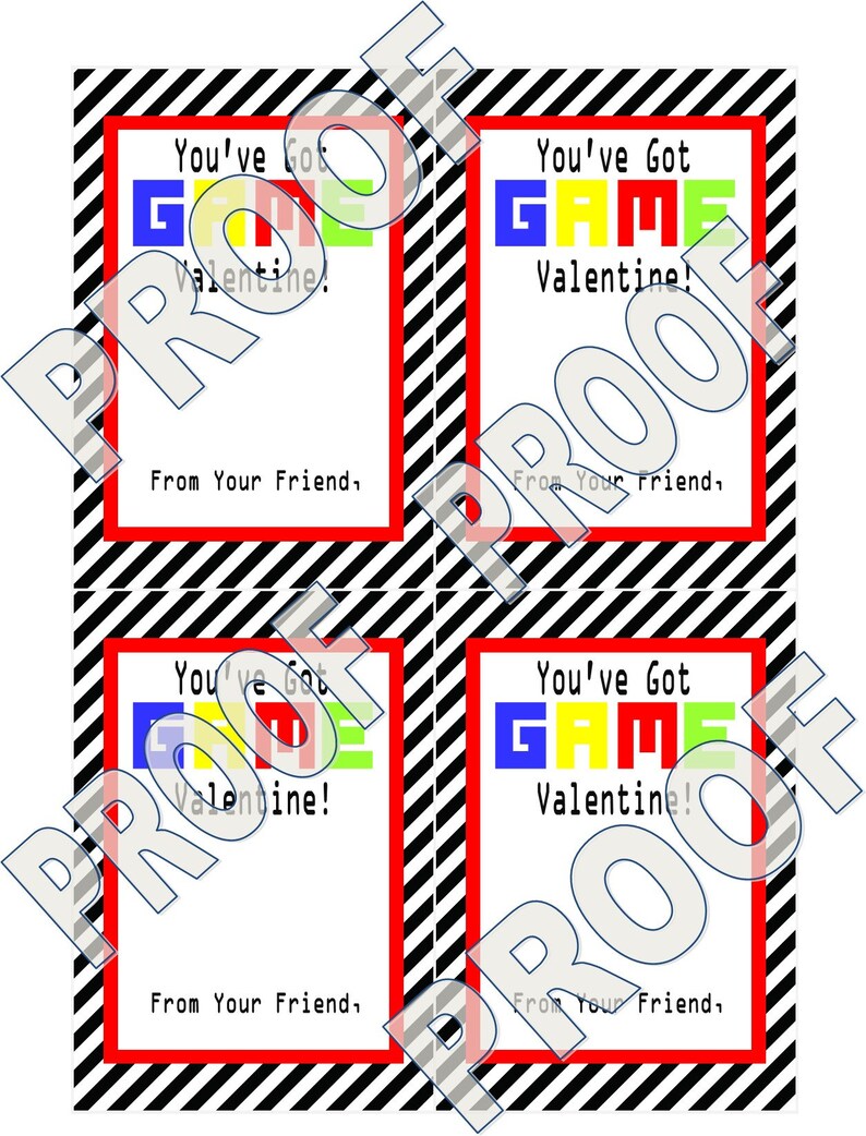 PRINT YOUR OWN You've Got Game Valentine's Day Treat Tags Cards Digital ...