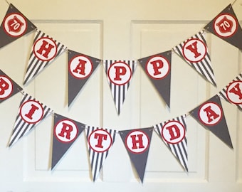 ROUTE 66 ROAD SIGN 50th 60th 70th Happy Birthday Banner - Pick Your Colors - Party Packs Available
