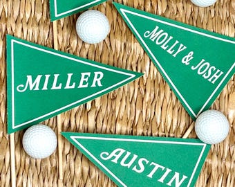 Golf Tournament Centerpiece Flags: Birthday, Baby Shower Decor (Set of 3)
