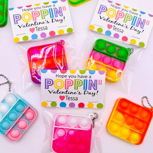 PASTEL POP IT Valentine's Day Treat Tags Cards Set of 12 Etsy