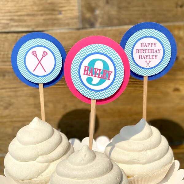 Lacrosse Cupcake Toppers Etsy