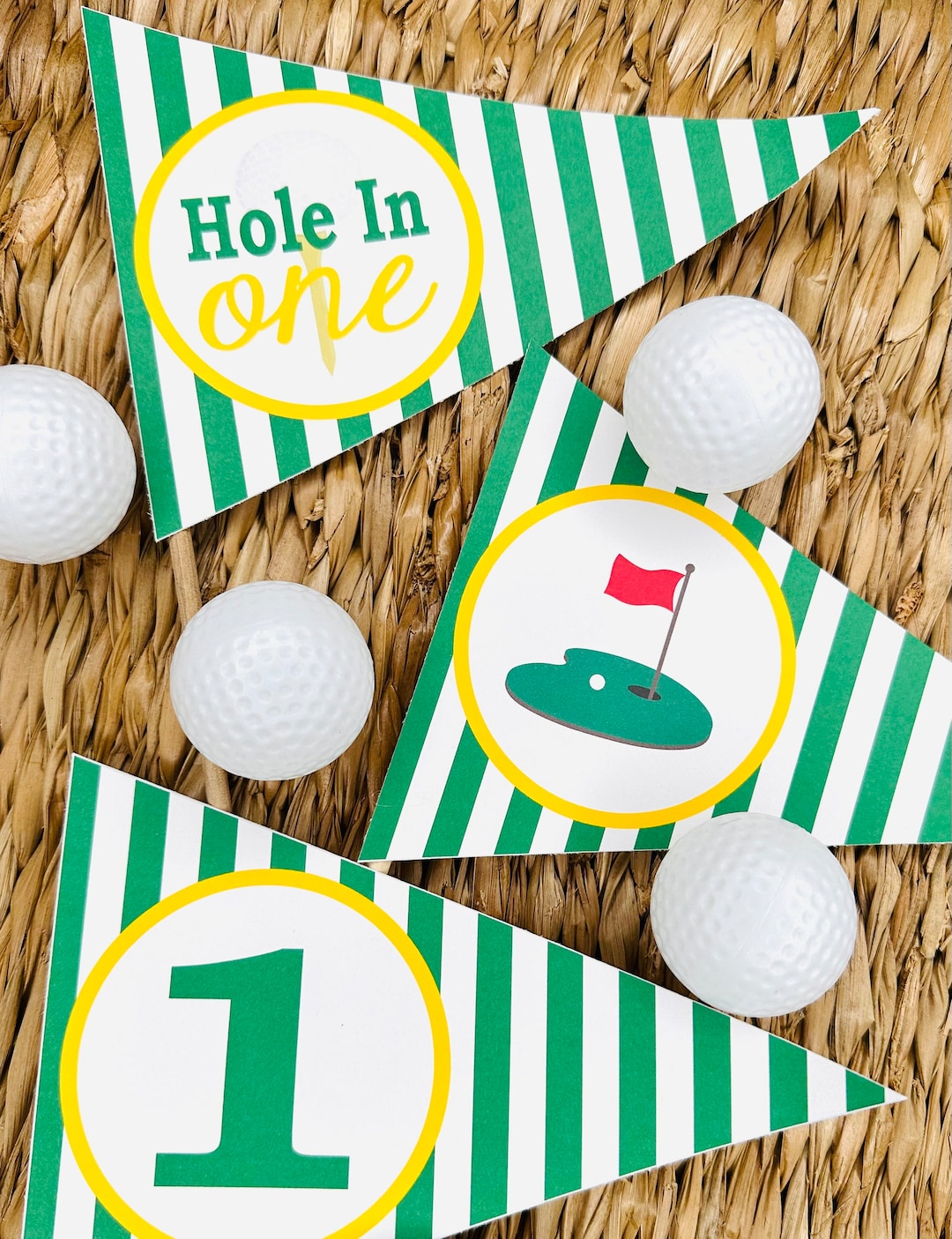GOLF TOURNAMENT Hole in One Golf Theme Happy Birthday or Baby Shower