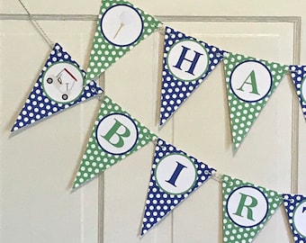Polkadot Golf Banner: Happy Birthday, Baby Shower Party Decor