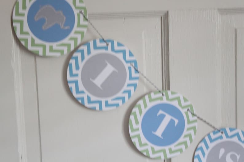 PREPPY CHEVRON ELEPHANT Baby Shower or Happy Birthday Buffet Cards Table Tents Food Labels Signs {Set of 8} Party Packs Available