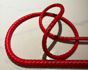 Handcrafted Braided Faux Leather Whip, Artisan Mature Lifestyle Accessory,18+ BDSM Gear