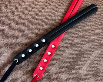 Double Leather Strap Paddle, Lightweight Couple Play Accessory, Rivet Decor Handmade Whip