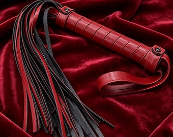 Vegan Leather Flogger, Handmade Impact Play Toy, for Beginners Advanced Players