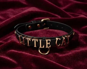 Custom Words Collar Metal Letter DIY Name Genuine Leather Choker