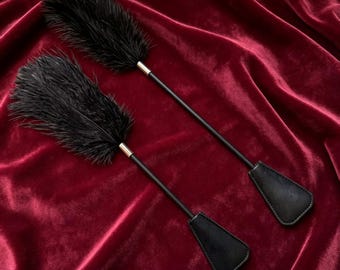 Tease & Thrill BDSM Toy Feather Tickler and Lace Spanking Paddle |Impact play