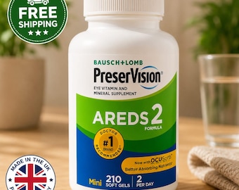 PreserVision Areds 2 Eye Vitamin Supplement Mini Soft Gels 210 Count Bottle