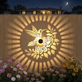 Solar Fence Lights Outdoor Step Lantern Garden Decor, Waterproof Metal Construction (Pack of 2)