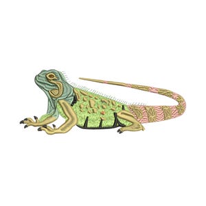 Iguana Embroidery Design, Lizard Reptile Animal, Exotic Pet Stitch Design, Machine Embroidery File