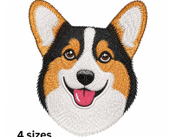 Corgi Dog Embroidery Design, Pembroke Welsh Corgi Embroidery, Pet Portrait Machine Embroidery File, Dog Lover Gift Design (Digital Download)