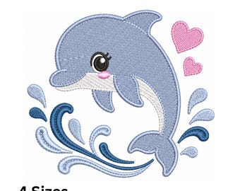 Dolphin Embroidery Design, Playful Ocean Wave embroidery, Sea Life  Embroidery, Ocean Embroidery Design, Baby Shower Gift (Instant Download)