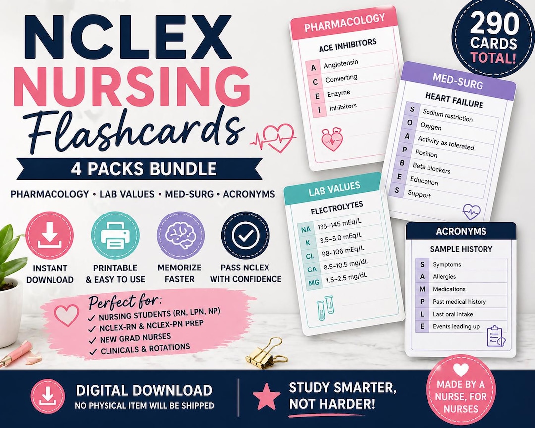 Needle Flash Card.pdf Nursing Flashcards Printable | NCLEX Study Cards | Pharmacology Lab ...