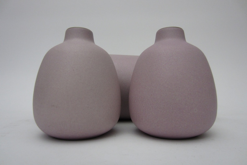 3 Signed Edith Heath Ceramic Pottery Ikebana Bud Posey Vase