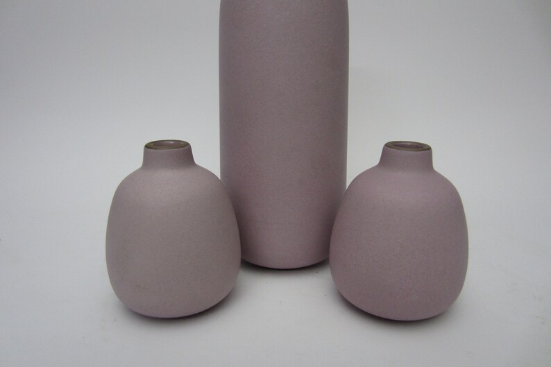 3 Signed Edith Heath Ceramic Pottery Ikebana Bud Posey Vase