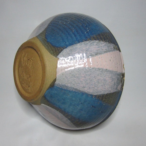 Fab Large Signed Robert Maxwell Studio Abstract Flame Glaze Pottery Bowl Planter