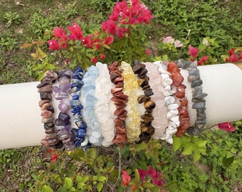Pulsera artesanal con cristales, joyería de piedras preciosas naturales para energía positiva, atención plena, sanación y estilo para el día a día.
