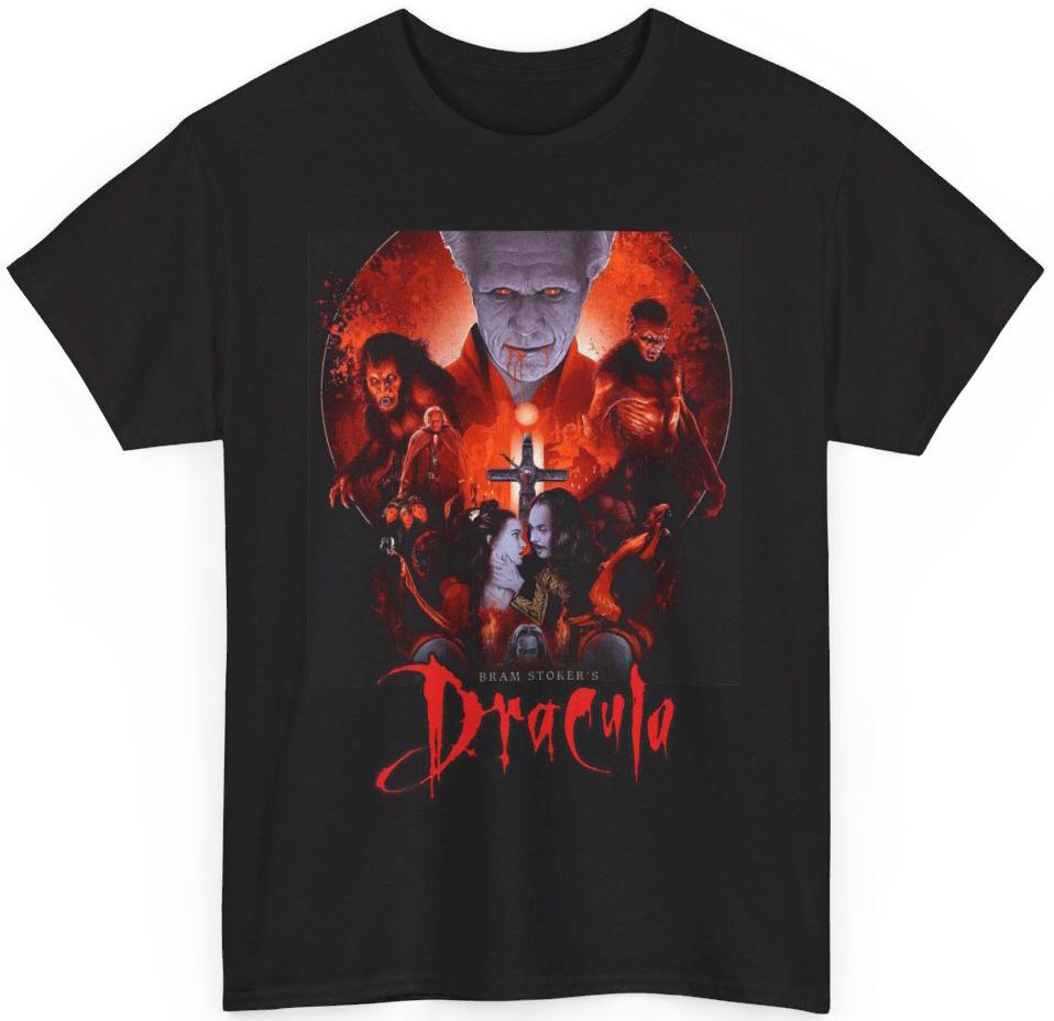 Women's T-Shirts [Out of Print] Bram Stoker / Dracula Womens Relaxed Fit Tee (Red) Dracula T-shirt - Red T-shirt - Bram Stoker Tshirt