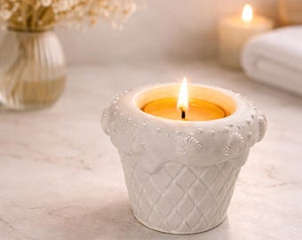 Vela de cerámica con forma de concha