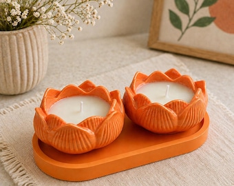 Set di candele Lotus in barattolo di fiori, idea regalo