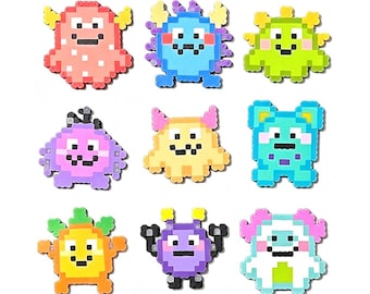 ミニモンスター9体パーラービーズパターンセット｜かわいいカワイイピクセルアート