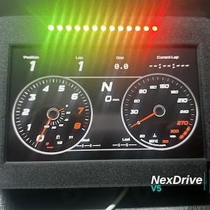 Handgemaakte Sim Racing DDU – NexDrive V5 van Evolab – 6,8 inch VoCore-display + 23 RGB-leds – Enkele USB-C-poort – Compatibel met Fanatec Moza Simagic