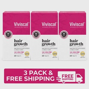 Viviscal Hair Growth Supplement 3 Pack: Thicker Hair, Collagen Complex, 180 Tablets