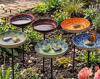 Handgefertigte Keramik Insekten-Tränke, GardenPollinator Hydratation, Outdoor Puddler Art Geschenk