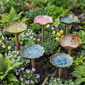 Hand-sculpted Ceramic Pollinator Watering Station: Bee Butterfly Puddler Garden Art Gift