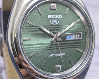 Rare Vintage Seiko 5 Automatic Day Date Movement Number 7009A Japan Made Men's Watch Free Shipping