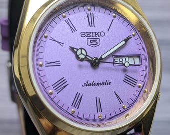 Rare Vintage Seiko 5 Automatic Day Date Movement Number 6309A Japan Made Men's Watch Free Shipping