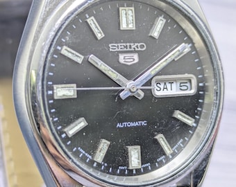 Rare Vintage Seiko 5 Automatic Day Date Movement Number 6309A Japan Made Men's Watch Free Shipping