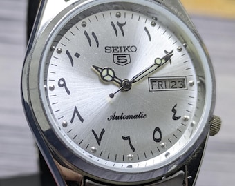 Rare Vintage Seiko 5 Automatic Day Date Movement Number 7009A Japan Made Men's Watch Free Shipping